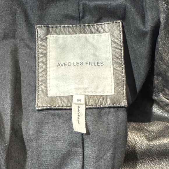 Avec Les Filles Black Leather Jacket for Women, M - Picture 2 of 5